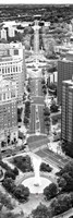 Benjamin Franklin Parkway (aerial) (b/w) Fine Art Print
