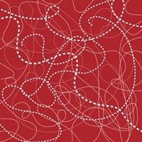 Dashes Red Framed Print