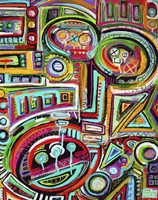 Peeling Rubix Cube Stickers Fine Art Print