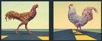 Road Chickens Diptych Fine Art Print