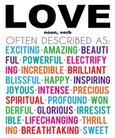 Love Definition Framed Print