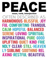 Peace Definition Framed Print