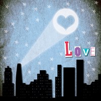 Love Skyline Framed Print