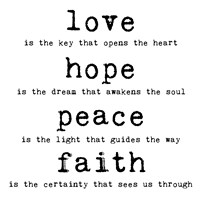Love Hope Peace Faith 1 Fine Art Print