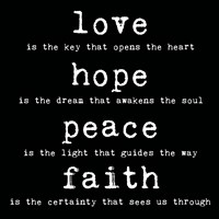 Love Hope Peace Faith 2 Framed Print