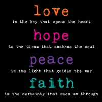 Love Hope Peace Faith 3 Fine Art Print