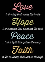 Love Hope Peace Faith 4 Fine Art Print