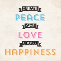 Peace Love Happiness Fine Art Print