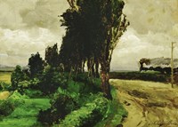 Railway in a landscape, 1890-95 Fine Art Print