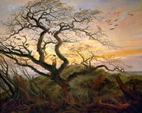 Tree with Ravens and Prehistoric Tumulus on the Baltic Coast Fine Art Print