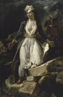 Greece Expiring on the Ruins of Missolonghi, 1826 by Eugene Delacroix, 1826 - various sizes