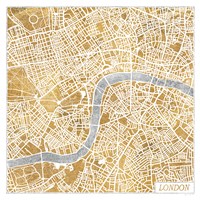 Gilded London Map Fine Art Print