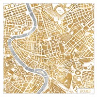 Gilded Rome Map Fine Art Print