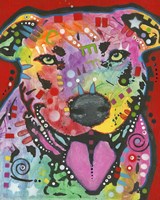 Dog On Red Fine Art Print