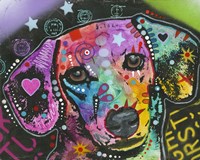 Dog with Hearts Fine Art Print