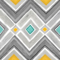 Chevron Tile Black/White I Fine Art Print