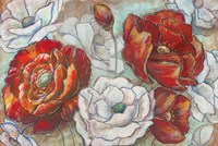 Red and White Poppies Landscape Fine Art Print