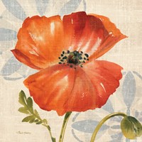 Watercolor Poppies I (Orange) Fine Art Print
