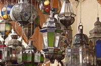 Decorative Lanterns in Fes Medina, Morocco Fine Art Print