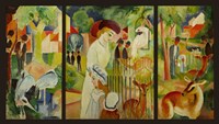 Large Zoological Garden (Triptych) Fine Art Print