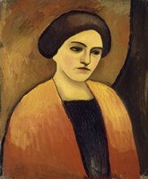 Head Of A Woman In Orange And Brown (Portrait Of The Artist'S Wife),  c.  1911 Fine Art Print