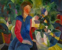 Girl With Fish-Bowl, 1914 Fine Art Print