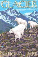 Glacier National Park Mountain Ad Framed Print