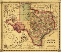 Map of Texas Framed Print