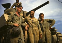 Tank Crew leaning on M-4 tank, Ft. Knox, KY Fine Art Print