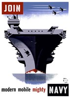 Join the Navy, Modern Mobile Mighty Fine Art Print