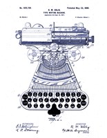 Type Writing Machine, Patented 1899 Fine Art Print
