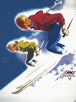 Jantzen by Binder Man and Women, Ski 1947 Fine Art Print