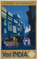 A Street by Moonlight - Visit India by Print Collection - various sizes