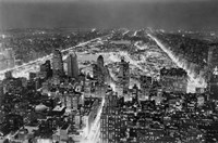 Aerial View of New York City, at Night Fine Art Print