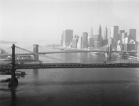 Brooklyn Bridge and Manhattan Bridge Aerial Fine Art Print
