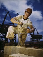 Carpenter at Work on Douglas Dam, Tennessee Fine Art Print