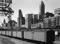 Chicago Skyline from Water Street Framed Print