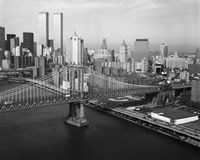 Manhattan Bridge with Twin Towers behind Fine Art Print