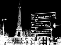 Photograph of street signs in Paris - Black Fine Art Print