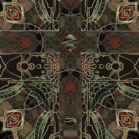 Art Nouveau Stained Glass Crucifix Fine Art Print