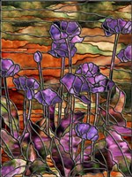 Stained Glass Poppies Fine Art Print