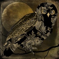 Sepia Moon Owl Fine Art Print