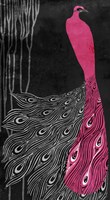 Art Nouveau Pink Peacock Framed Print