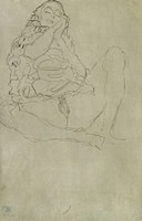 Sitting Half-Nude With Closed Eyes, 1913 Fine Art Print