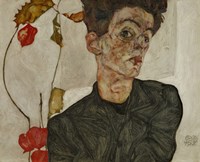 Self-Portrait With Chinese Lantern And Fruits, 1912 Fine Art Print