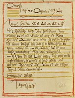 A Letter By Egon Schiele To The Sisters Edith And Adele Harms, 1914 Fine Art Print