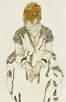 The Artist's Sister-in-Law in Striped Dress, Seated, 1917 Fine Art Print