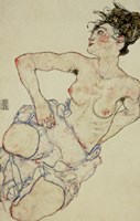 Kneeling Female Semi-Nude, 1917 Fine Art Print