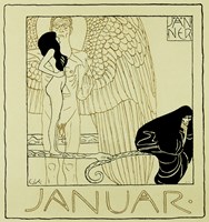 Calendar Page for January 1901 For ""Ver Sacrum"" Fine Art Print