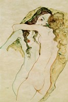 Zwei Frauen In Umarmung [Two Women Embracing], 1911 Fine Art Print